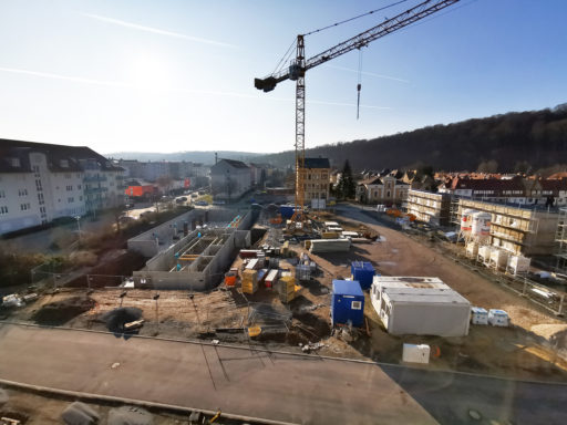 Kellergeschoss des 7. Mehrfamilienhauses zeichnet sich ab